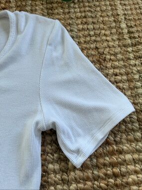 Amour Vert White Ribbed, Buttery-soft Top - S